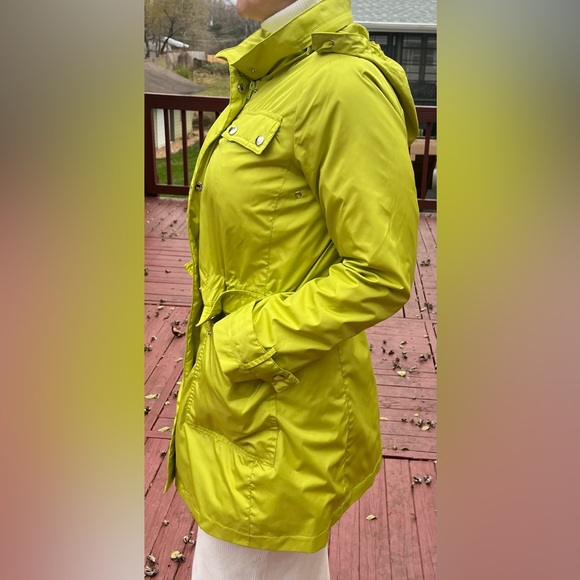 Alfani beautiful lime lightweight, lined jacket, waist drawlive, zipper,hood S/P - Picture 9 of 13